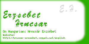 erzsebet hrncsar business card